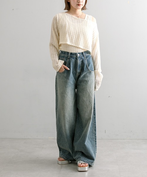 mline（エムライン）の「【3色展開】[mline]タンクSETレースプルオーバー（Tシャツ/カットソー・レディース・グリーン/ブラック/アイボリー・FREE）」の20枚目の写真