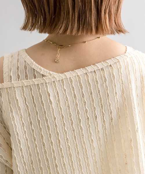 mline（エムライン）の「【3色展開】[mline]タンクSETレースプルオーバー（Tシャツ/カットソー・レディース・グリーン/ブラック/アイボリー・FREE）」の7枚目の写真