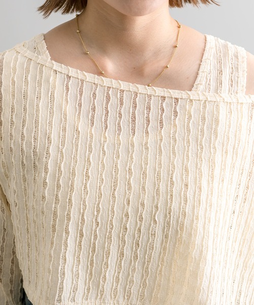 mline（エムライン）の「【3色展開】[mline]タンクSETレースプルオーバー（Tシャツ/カットソー・レディース・グリーン/ブラック/アイボリー・FREE）」の8枚目の写真