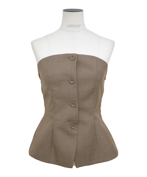 AMBIENT（アンビエント）の「フレアヘムビスチェ（チューブトップ・レディース・ブラウン/チャコールグレー/ベージュ・M/S）」の5枚目の写真
