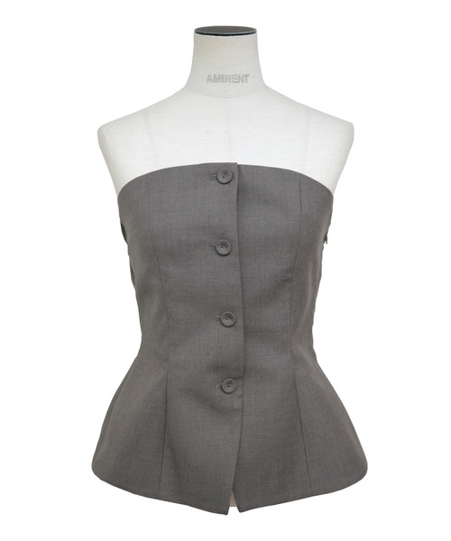 AMBIENT（アンビエント）の「フレアヘムビスチェ（チューブトップ・レディース・ブラウン/チャコールグレー/ベージュ・M/S）」の4枚目の写真