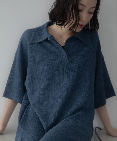 VACANCY（ヴァカンシー）の「JQシャーリングポロロングワンピース（ワンピース・レディース・ブラック/ブルー/ブラウン・FREE/LARGE）」の11枚目の写真