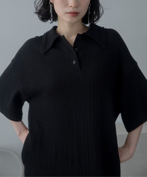 VACANCY（ヴァカンシー）の「JQシャーリングポロロングワンピース（ワンピース・レディース・ブラック/ブルー/ブラウン・FREE/LARGE）」の20枚目の写真