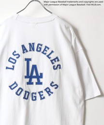 MLB/メジャーリーグベースボール チームロゴ ワンポイント ワッペン刺繍 バックプリント クルーネック半袖Tシャツ レディース メンズ