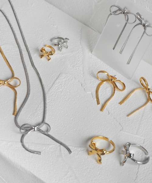 minia（ミニア）の「リボンネックレス（ネックレス・レディース・シルバー/ゴールド・FREE）」の6枚目の写真