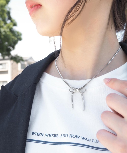 minia（ミニア）の「リボンネックレス（ネックレス・レディース・シルバー/ゴールド・FREE）」の13枚目の写真