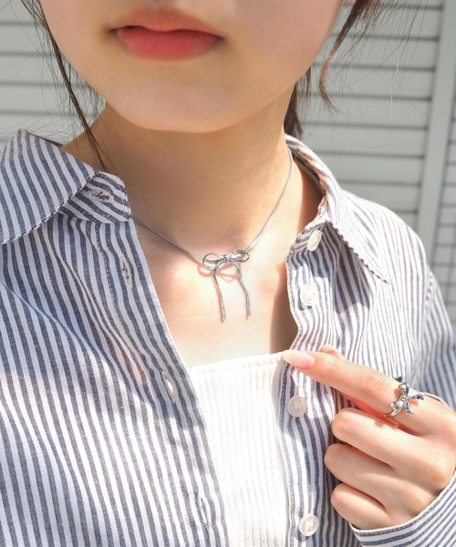 minia（ミニア）の「リボンネックレス（ネックレス・レディース・シルバー/ゴールド・FREE）」の12枚目の写真