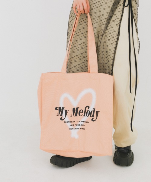 nemne store(ネンネストア)の「【nemne store × My Melody & Kuromiコラボアイテム 】ハートモチーフキャンバストートバッグ(トートバッグ・レディース・ブラック/アイボリー系2/アイボリー系1/ピンク・フリー)」の19枚目の写真