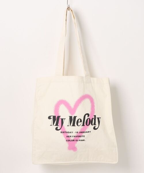 nemne store(ネンネストア)の「【nemne store × My Melody & Kuromiコラボアイテム 】ハートモチーフキャンバストートバッグ(トートバッグ・レディース・ブラック/アイボリー系2/アイボリー系1/ピンク・フリー)」の15枚目の写真
