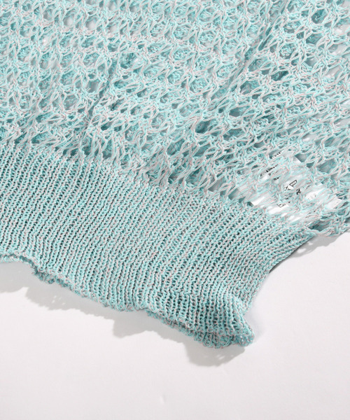 neos（ネオス）の「【neos】ルーズシルエット グラデーション ボーダー メッシュ シアー ニット Vネック ベスト（ベスト・メンズ・ブラック/サックスブルー・MEDIUM/LARGE/X-LARGE）」の16枚目の写真