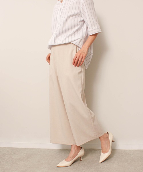 fleur by mint breeze(フルールバイミントブリーズ)の「【L~5L 大きいサイズ】 麻調 ストレッチ ワイドパンツ オフィス ウエストゴム(その他パンツ・レディース・キャメル/ネイビー/ベージュ・LL/3L/4L/5L/L)」の11枚目の写真