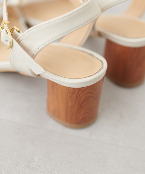 natural couture（ナチュラルクチュール）の「ウッドヒールサンダル（その他シューズ・レディース・アイボリー/ブラック/グレイッシュベージュ・LARGE/MEDIUM）」の16枚目の写真