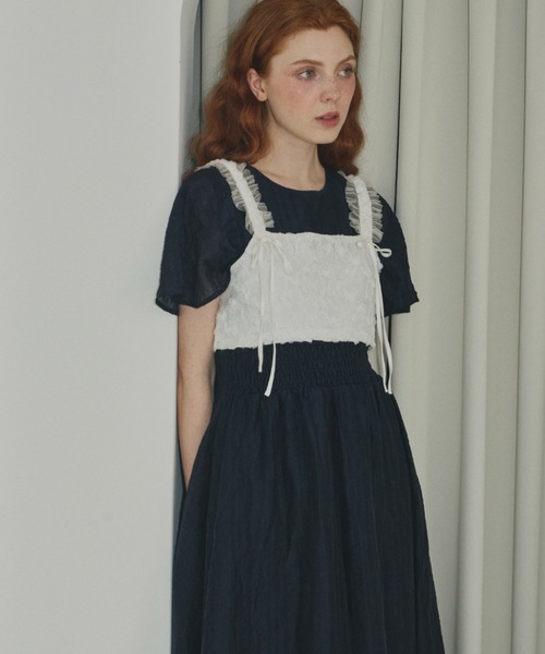 idem(イデム)の「rose flower tulle bustier/フラワーレースビスチェ(ベスト・レディース・ホワイト/ブラック・FREE)」の3枚目の写真