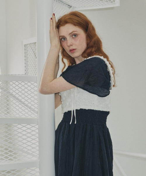 idem(イデム)の「rose flower tulle bustier/フラワーレースビスチェ(ベスト・レディース・ホワイト/ブラック・FREE)」の9枚目の写真