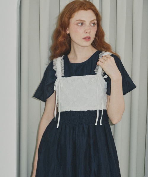 idem(イデム)の「rose flower tulle bustier/フラワーレースビスチェ(ベスト・レディース・ホワイト/ブラック・FREE)」の11枚目の写真