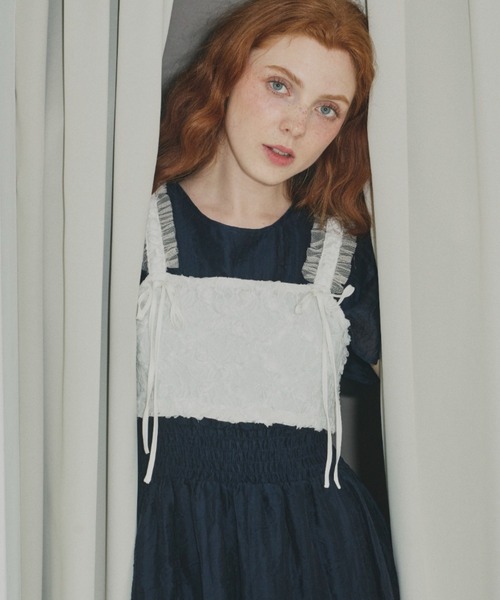 idem(イデム)の「rose flower tulle bustier/フラワーレースビスチェ(ベスト・レディース・ホワイト/ブラック・FREE)」の14枚目の写真