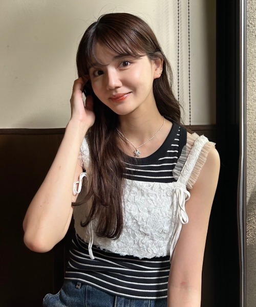 セール】rose flower tulle bustier/フラワーレースビスチェ