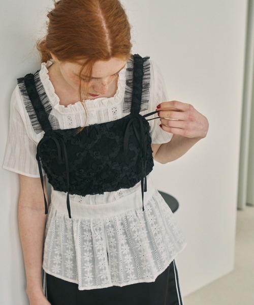 idem(イデム)の「rose flower tulle bustier/フラワーレースビスチェ(ベスト・レディース・ホワイト/ブラック・FREE)」の19枚目の写真