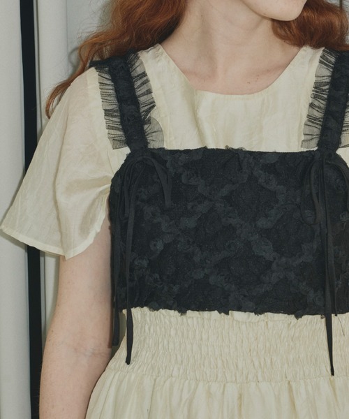 idem(イデム)の「rose flower tulle bustier/フラワーレースビスチェ(ベスト・レディース・ホワイト/ブラック・FREE)」の21枚目の写真