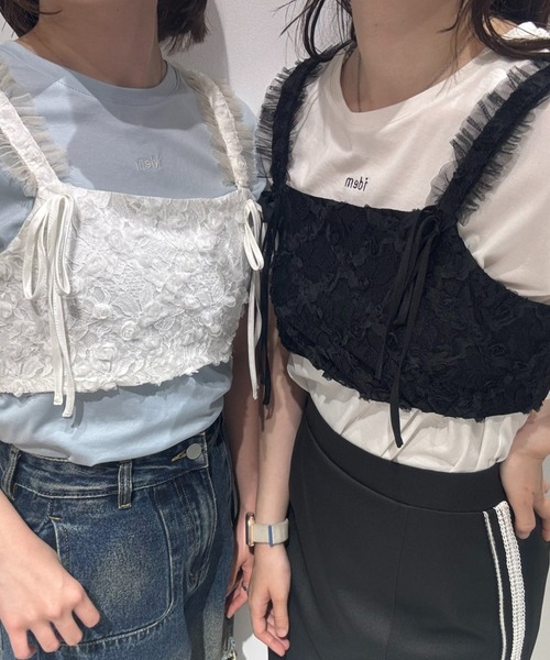 rose flower tulle bustier/フラワーレースビスチェ（ベスト
