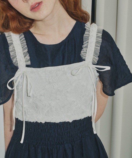 idem(イデム)の「rose flower tulle bustier/フラワーレースビスチェ(ベスト・レディース・ホワイト/ブラック・FREE)」の22枚目の写真