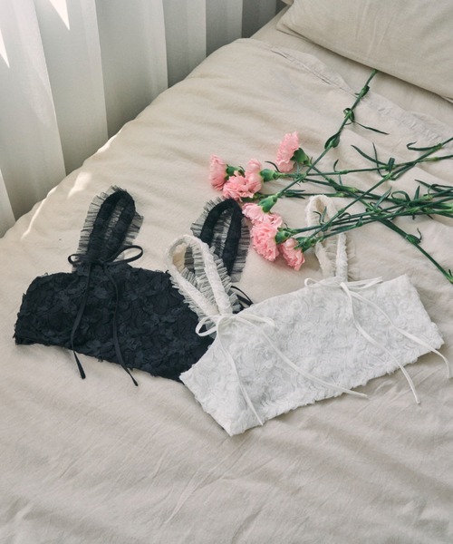 セール】rose flower tulle bustier/フラワーレースビスチェ（ベスト