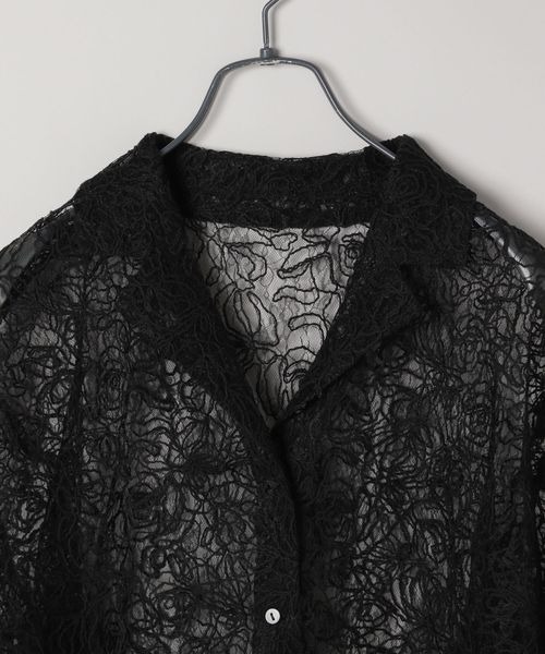 JEANASIS（ジーナシス）の「コードシシュウシアーカイキンシャツ/128239（シャツ/ブラウス・レディース・チャコールグレー/ブラック/オフホワイト・FREE）」の8枚目の写真