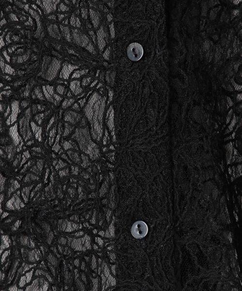 JEANASIS（ジーナシス）の「コードシシュウシアーカイキンシャツ/128239（シャツ/ブラウス・レディース・チャコールグレー/ブラック/オフホワイト・FREE）」の4枚目の写真