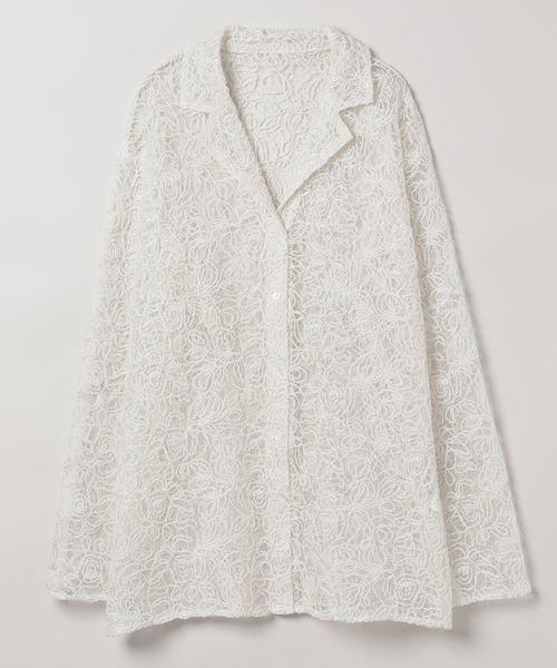 JEANASIS（ジーナシス）の「コードシシュウシアーカイキンシャツ/128239（シャツ/ブラウス・レディース・チャコールグレー/ブラック/オフホワイト・FREE）」の17枚目の写真