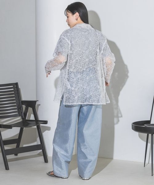 JEANASIS（ジーナシス）の「コードシシュウシアーカイキンシャツ/128239（シャツ/ブラウス・レディース・チャコールグレー/ブラック/オフホワイト・FREE）」の16枚目の写真