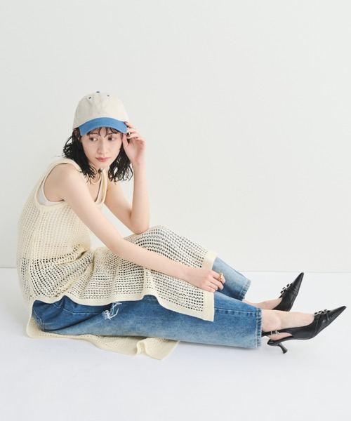 MERLOT（メルロー）の「バイカラーベースボールキャップ（キャップ・レディース・オレンジ/ブルー/ブラック・FREE）」の10枚目の写真