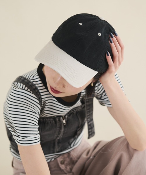 MERLOT（メルロー）の「バイカラーベースボールキャップ（キャップ・レディース・オレンジ/ブルー/ブラック・FREE）」の21枚目の写真