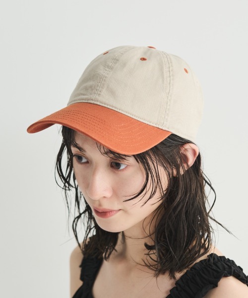 MERLOT（メルロー）の「バイカラーベースボールキャップ（キャップ・レディース・オレンジ/ブルー/ブラック・FREE）」の11枚目の写真