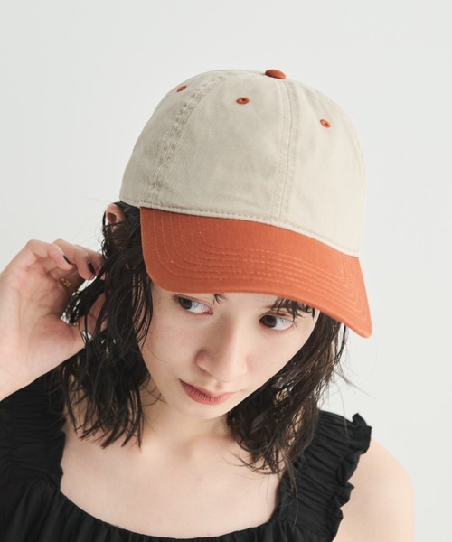 MERLOT（メルロー）の「バイカラーベースボールキャップ（キャップ・レディース・オレンジ/ブルー/ブラック・FREE）」の12枚目の写真