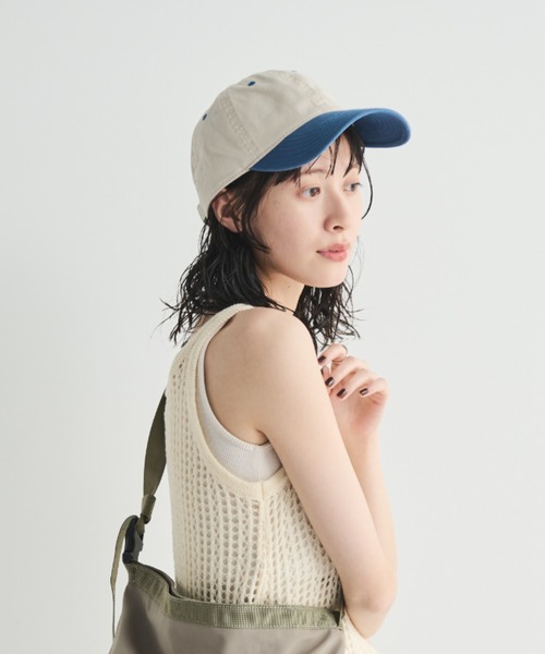 MERLOT（メルロー）の「バイカラーベースボールキャップ（キャップ・レディース・オレンジ/ブルー/ブラック・FREE）」の8枚目の写真