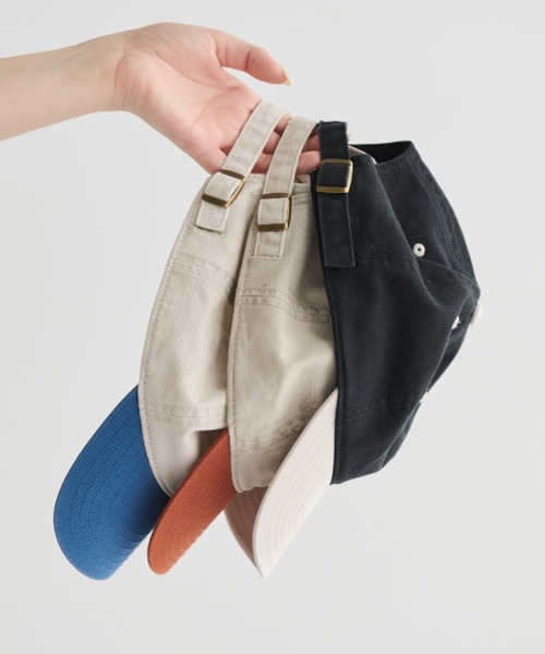 MERLOT（メルロー）の「バイカラーベースボールキャップ（キャップ・レディース・オレンジ/ブルー/ブラック・FREE）」の4枚目の写真