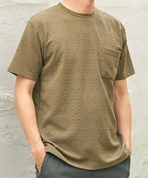 ikka（イッカ）の「ヘリンボンフクレジャカードTシャツ（Tシャツ/カットソー・メンズ）」