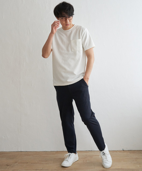 ikka(イッカ)の「ヘリンボンフクレジャカードTシャツ(Tシャツ/カットソー・メンズ・ホワイト/オリーブ/ブラック/グレー・M/L/XL/S)」の14枚目の写真