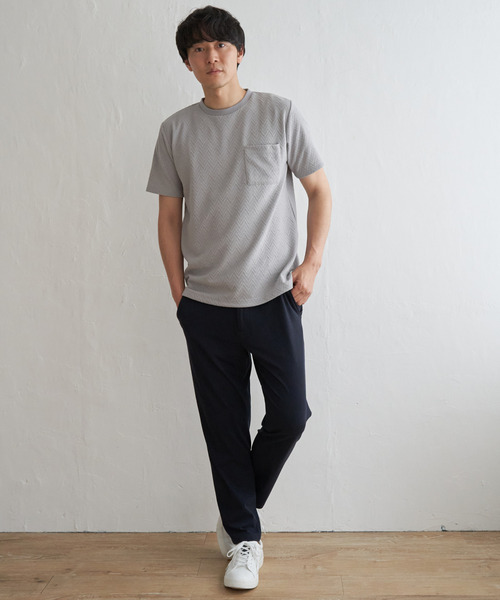 ikka(イッカ)の「ヘリンボンフクレジャカードTシャツ(Tシャツ/カットソー・メンズ・ホワイト/オリーブ/ブラック/グレー・M/L/XL/S)」の17枚目の写真