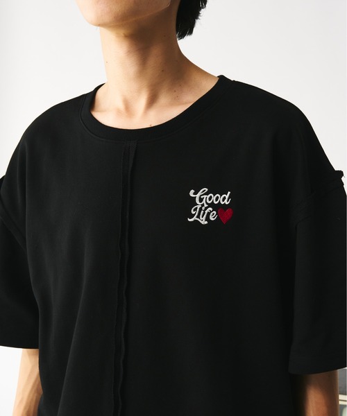 セール】裏毛リメイクライクハート刺繍Tシャツ（Tシャツ