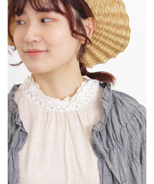 Samansa Mos2（サマンサ モスモス）の「重ねレース襟ノースリーブ（Tシャツ/カットソー・レディース・オフホワイト/キナリ/ブラック・F）」の5枚目の写真