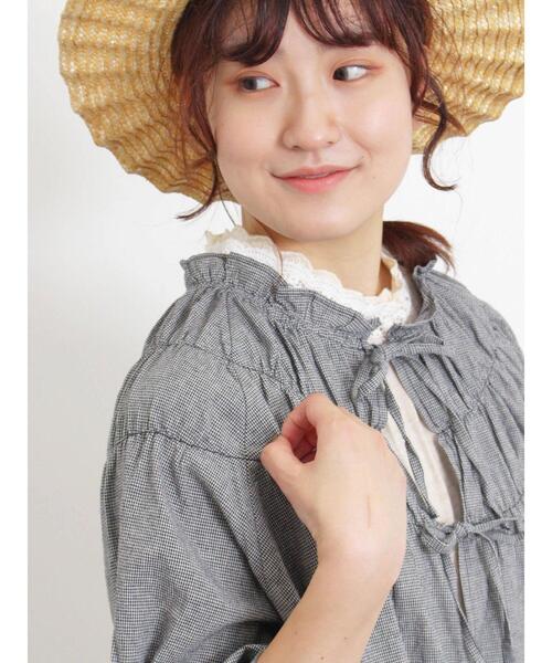 Samansa Mos2（サマンサ モスモス）の「重ねレース襟ノースリーブ（Tシャツ/カットソー・レディース・オフホワイト/キナリ/ブラック・F）」の6枚目の写真