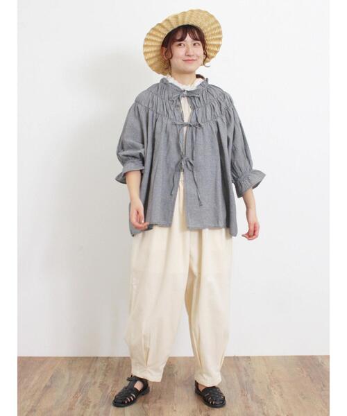 Samansa Mos2（サマンサ モスモス）の「重ねレース襟ノースリーブ（Tシャツ/カットソー・レディース・オフホワイト/キナリ/ブラック・F）」の8枚目の写真