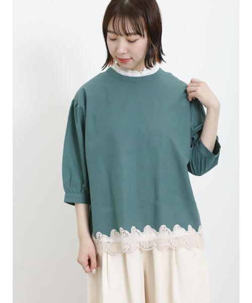 Samansa Mos2（サマンサ モスモス）の「重ねレース襟ノースリーブ（Tシャツ/カットソー・レディース・オフホワイト/キナリ/ブラック・F）」の9枚目の写真