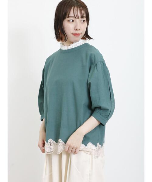 Samansa Mos2（サマンサ モスモス）の「重ねレース襟ノースリーブ（Tシャツ/カットソー・レディース・オフホワイト/キナリ/ブラック・F）」の10枚目の写真