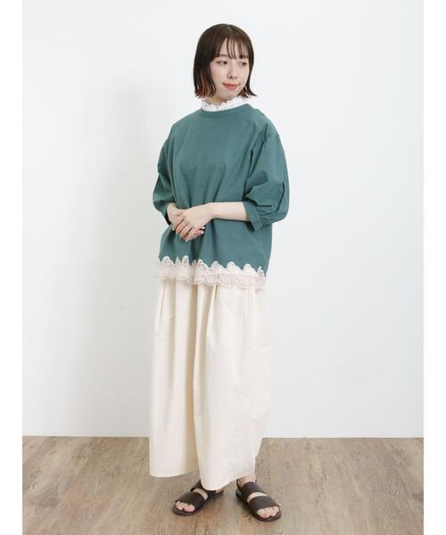 Samansa Mos2（サマンサ モスモス）の「重ねレース襟ノースリーブ（Tシャツ/カットソー・レディース・オフホワイト/キナリ/ブラック・F）」の13枚目の写真