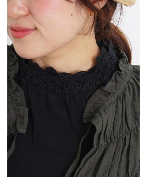 Samansa Mos2（サマンサ モスモス）の「重ねレース襟ノースリーブ（Tシャツ/カットソー・レディース・オフホワイト/キナリ/ブラック・F）」の14枚目の写真