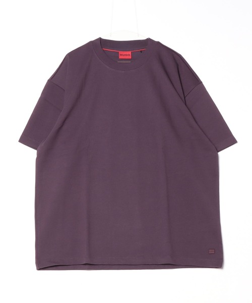 HUGO(ヒューゴ)の「オールジェンダー オーバーサイズフィット コットン ロゴラベルTシャツ(Tシャツ/カットソー・メンズ・ライトグリーン/パープル・M/S/L/XL/XS/XXL)」の8枚目の写真