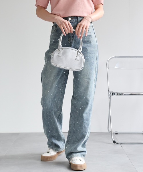 LAC-VERT(ラック・ヴェール)の「ラインストーン付きデニムパンツ(デニムパンツ・レディース・ブルー・M/S)」の9枚目の写真