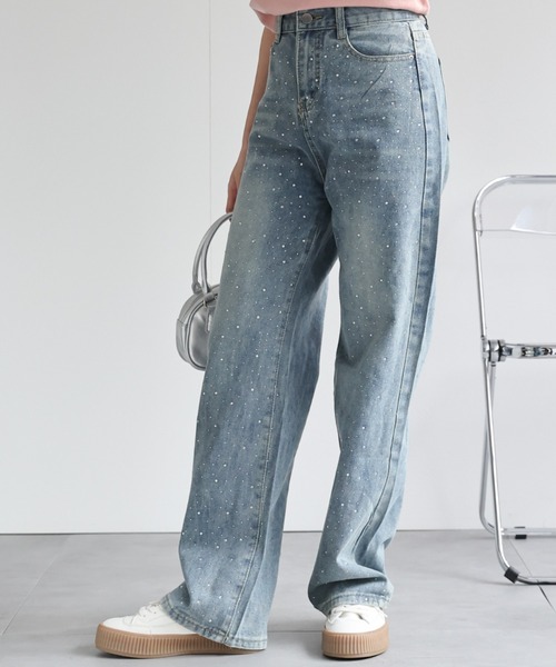 LAC-VERT(ラック・ヴェール)の「ラインストーン付きデニムパンツ(デニムパンツ・レディース・ブルー・M/S)」の13枚目の写真